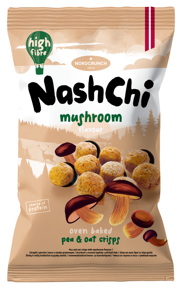 NashChi zirņu un auzu čipsi ar sēņu garšu-JAUNUMS!