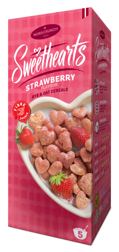 Sweethearts Rye& Oat Cereals with strawberry flavor