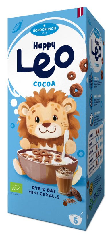 Happy Leo breakfast cereals with cacao, organic 150g.