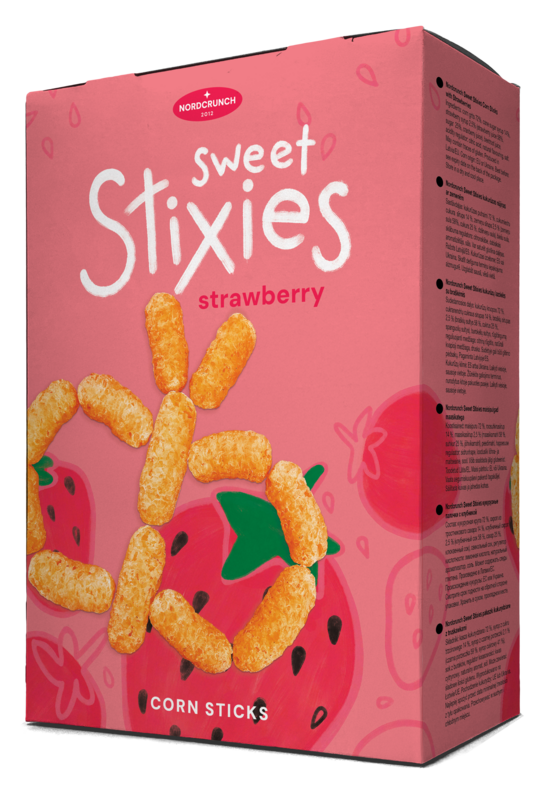 Stixies Corn Sticks with strawberries