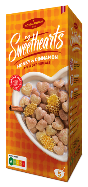 Sweethearts breakfast cereal with honey